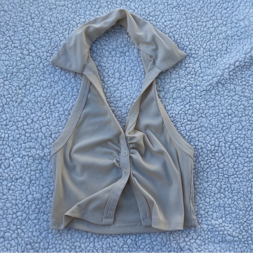 cream halter top
